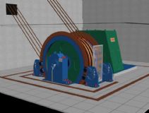 矿井用的绞车3D模型