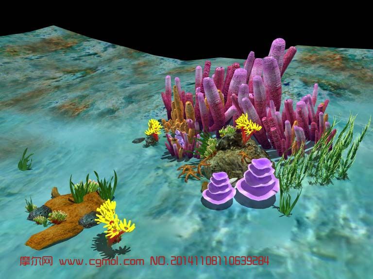 很棒的海底场景Maya模型