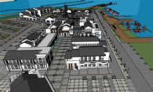城市港口,游船码头模型