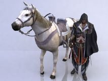 刺客信条忧郁男主与白马同行的次世代3D模型
