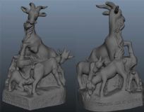 五羊雕塑3D模型