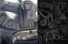 科幻世界的精细工业基地maya模型