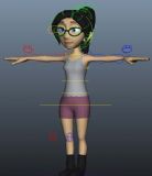 戴眼镜的文静女生,女老师3D模型(带绑定)