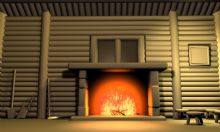 木屋火炉内景3D模型