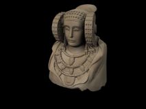 印加风格大理石雕塑头像3D模型