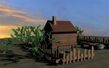 黄昏下的农家小院3D模型