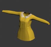 黄色外套,长袖连衣裙max模型