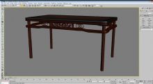 实木餐桌3D模型