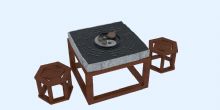 中式家具-八卦茶桌3D模型