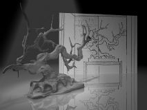 枯树盆景3D模型