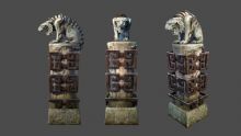 石虎柱子,虎骑柱maya模型