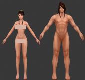 游戏中的男女标准体3D模型
