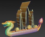 龙船,龙舟帆船3D模型