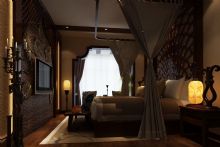 一套东南亚风格的卧室