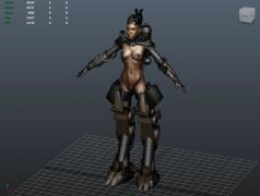 女性生物机器人maya模型