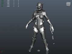 女性潜水机器人模型