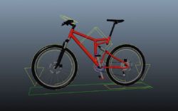 绑定好的自行车maya模型