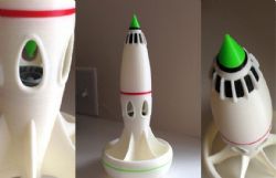 玩具火箭3D打印模型,有13个零部件