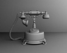 老式电话机maya模型
