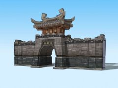 Q版城门3D模型