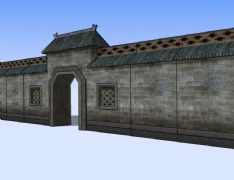古代围墙,古建3D模型