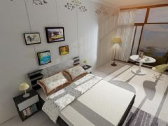 现代风格为主的温馨家居卧室,V-ray材质贴图