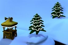 卡通圣诞雪景maya模型