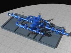 冷却水系统泵组,机械设备模型