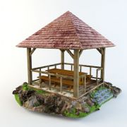 3d模型园林景观木头亭子