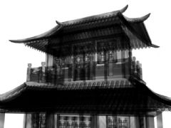 中国古建寺庙—水墨效果