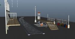 海边车站,救护站maya模型