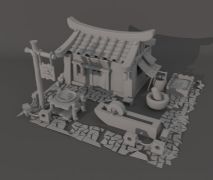 中式建筑农舍maya2015模型