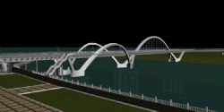 牡丹江步行桥广场3D模型