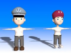 卡通警察3D模型