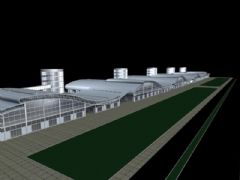 3d车站建筑模型