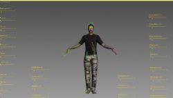 迷彩裤T桖男3D模型,带面部表情控制,绝对的精模