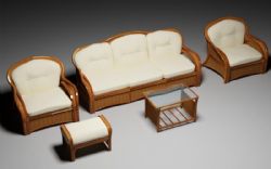 老式实木沙发组合3D模型