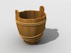 q版小木桶,可用于游戏场景中做摆设