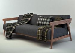 现代实木沙发
