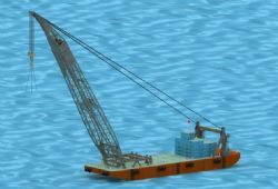 高精度船吊,浮吊3D模型