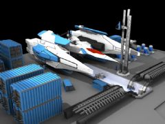 未来战舰维修区场景3D模型,max,obj两种格式