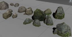 山石,石头,路边石 /游戏 虚拟仿真