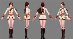 女军官,女秘书3D模型