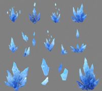 蓝色水晶组合max模型