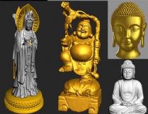哭泣的佛像,多面观音,菩萨,罗汉组合3D模型