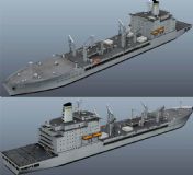 航母补给舰maya模型