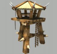 古时候的哨塔maya模型