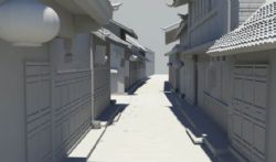 古镇街道场景3D模型