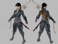 女武士,女弓箭手,max,fbx三格式