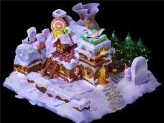 白雪圣诞糖果礼物小屋-圣诞节素材